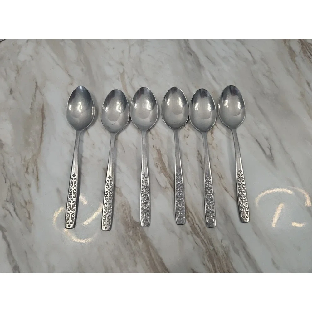 Vintage Imperial IIC Cadiz Stainless Flatware Set 6 Spoons Hong Kong